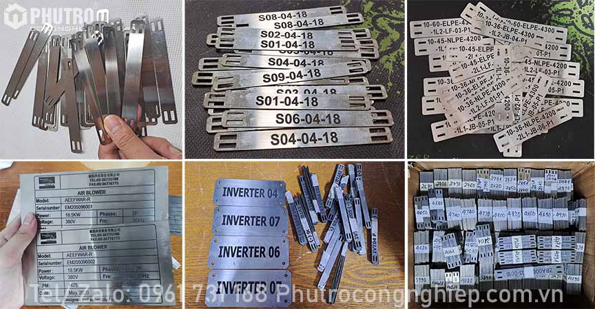 Dịch vụ gia công thẻ tagname inox, thẻ ký hiệu cáp inox, thẻ treo ký hiệu cáp điện ngầm bằng